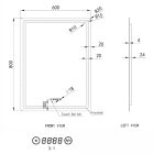 Álló fürdőszobai LED tükör 60x80cm - Páramentesítő - Digitális óra - Fényerő és színhőmérséklet szabályozás - Welland Type20V