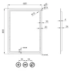 Álló RGB LED tükör 60x80cm - Fényerő + színhőfok állítás - RGB funkciók - Welland Type20