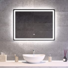 Álló fürdőszobai LED tükör 80x60cm - Gesztusvezérlés - Páramentesítő - Fényerő és színhőmérséklet szabályozás - Welland Type20H