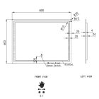Álló fürdőszobai LED tükör 80x60cm - Gesztusvezérlés - Páramentesítő - Fényerő és színhőmérséklet szabályozás - Welland Type20H