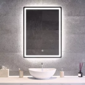 Fürdőszobai LED tükör 60x80cm - Fényerő és színhőmérséklet szabályozás - Welland Type20V