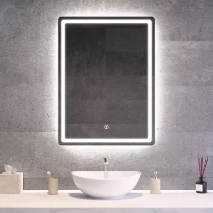Fürdőszobai LED tükör 60x80cm - Fényerő és színhőmérséklet szabályozás - Welland Type20V