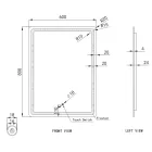 Fürdőszobai LED tükör 60x80cm - Fényerő és színhőmérséklet szabályozás - Welland Type20V