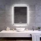 Álló fürdőszobai LED tükör 70x90cm - Páramentesítő - Digitális óra - Fényerő és színhőmérséklet szabályozás - Welland Type20V