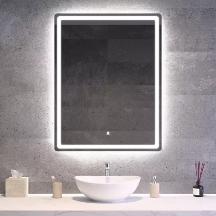 Álló fürdőszobai LED tükör 70x90cm - Mozgásérzékelő - Páramentesítő - Fényerő és színhőmérséklet szabályozás - Welland Type20V