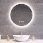 Kerek Led tükör Ø60cm Welland Alpha | Páramentesítő - Óra - Fényerő + színhőfok állítás