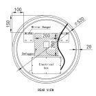 Kerek Led tükör Ø60cm Welland Alpha | Páramentesítő - Óra - Fényerő + színhőfok állítás