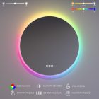 Kerek RGB Led tükör Ø60cm Welland Alpha - Fényerő + színhőfok állítás - RGB funkciók
