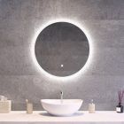 Kerek fürdőszobai LED tükör Ø60cm - Gesztusvezérlés - Fényerő és színhőmérséklet szabályozás - Welland G1109