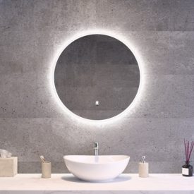 Kerek fürdőszobai LED tükör Ø60cm - Gesztusvezérlés - Fényerő és színhőmérséklet szabályozás - Welland G1109