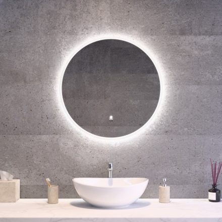 Kerek fürdőszobai LED tükör Ø60cm - Gesztusvezérlés - Fényerő és színhőmérséklet szabályozás - Welland G1109