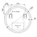 Kerek fürdőszobai LED tükör Ø60cm - Gesztusvezérlés - Fényerő és színhőmérséklet szabályozás - Welland G1109