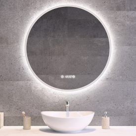   Kerek Led tükör Ø70cm Welland Alpha | Páramentesítő - Óra - Fényerő + színhőfok állítás