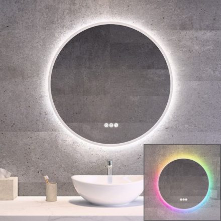 Kerek RGB Led tükör Ø70cm Welland Alpha - Fényerő + színhőfok állítás - RGB funkciók