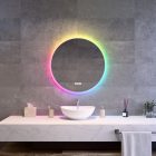 Kerek RGB Led tükör Ø70cm Welland Alpha - Fényerő + színhőfok állítás - RGB funkciók