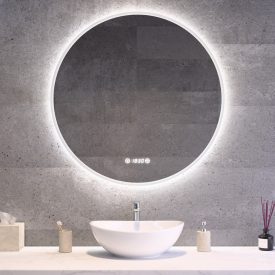   Kerek Led tükör Ø80cm Welland Alpha | Páramentesítő - Óra - Fényerő + színhőfok állítás
