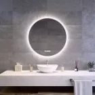 Kerek Led tükör Ø80cm Welland Alpha - Bluetooth - Páramentesítő - Óra - Fényerő + színhőfok állítás