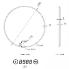 Kerek Led tükör Ø80cm Welland Alpha - Bluetooth - Páramentesítő - Óra - Fényerő + színhőfok állítás