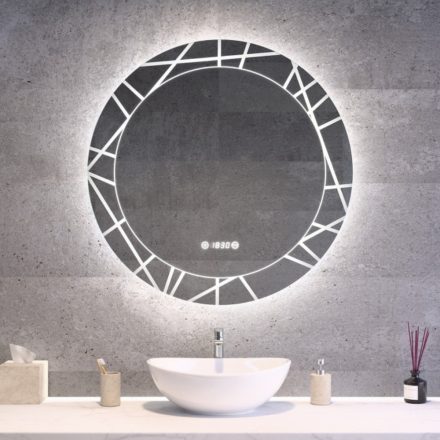 Kerek Led tükör Ø80cm Welland Chaday | Páramentesítő - Óra - Fényerő + színhőfok állítás