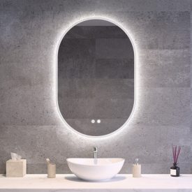 Ovális fürdőszobai LED tükör 60x90cm - Páramentesítő - Fényerő és színhőmérséklet szabályozás - Welland Paris