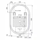 Ovális fürdőszobai LED tükör 60x90cm - Páramentesítő - Fényerő és színhőmérséklet szabályozás - Welland Paris
