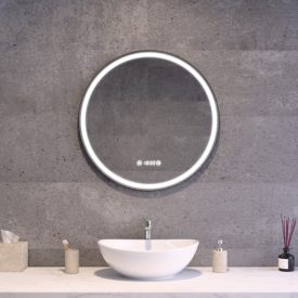 Kerek Led tükör Ø60cm Welland G1105 - Páramentesítő - Óra - Fényerő + színhőfok állítás