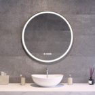 Kerek Led tükör arany színű kerettel Ø70cm Welland G1107 - Páramentesítő - Óra - Fényerő + színhőfok állítás