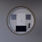 Kerek Led tükör arany színű kerettel Ø70cm Welland G1107 - Páramentesítő - Óra - Fényerő + színhőfok állítás