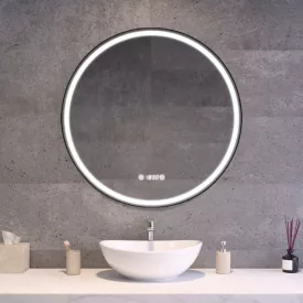 Kerek Led tükör Ø80cm Welland G6511 - Páramentesítő - Óra - Fényerő + színhőfok állítás