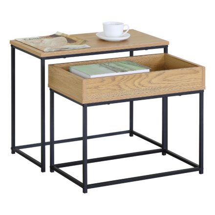 Intenso Home dohányzóasztal szett 60x30cm - Masszív fém váz, aranytölgy szín