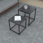 Dohányzóasztal szett | Kisasztal szett | Egymásba tolható 2db-os asztal szett | Fém lábakkal | Intenso Home