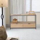 Intenso Home dohányzóasztal fiókkal 100x40cm - Masszív fém váz, aranytölgy szín