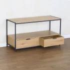Intenso Home dohányzóasztal fiókkal 100x40cm - Masszív fém váz, aranytölgy szín
