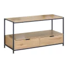 Intenso Home dohányzóasztal fiókkal 100x40cm - Masszív fém váz, aranytölgy szín