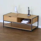 Intenso Home dohányzóasztal fiókkal 100x50cm - Masszív fém váz, aranytölgy szín