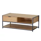 Intenso Home dohányzóasztal fiókkal 100x50cm - Masszív fém váz, aranytölgy szín