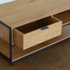 Intenso Home dohányzóasztal fiókkal 100x50cm - Masszív fém váz, aranytölgy szín