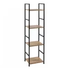 Nyitott könyvespolc, tároló állvány fém lábakkal - 4 szintes aranytölgy - 29x112cm Intenso