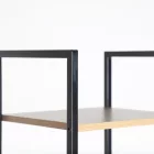 Nyitott könyvespolc, tároló állvány fém lábakkal - 4 szintes aranytölgy - 29x112cm Intenso