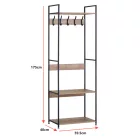 Előszobai ruhatároló fogas 3db polccal - Előszobaszekrény - Nyitott gardrób - 60x175cm Intenso Home
