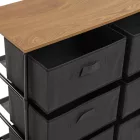 Komód 6db szövet fiókkal - Fekete acél váz - Vászonfiókos tároló - 76x68cm Intenso