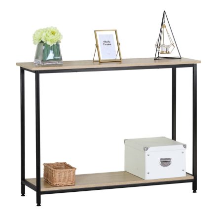Intenso Home konzolasztal / előszobai lerakóasztal / tálalóasztal 106x35cm (Sonoma tölgy) | Masszív fém váz