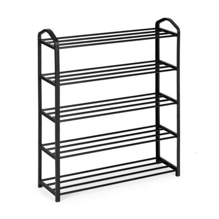 Cipőtartó állvány | Előszobai cipőtároló | 5 szintes, fekete, 62x79cm | Intenso Home