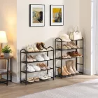 Cipőtartó állvány | Előszobai cipőtároló | 5 szintes, fekete, 62x79cm | Intenso Home