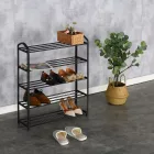 Cipőtartó állvány | Előszobai cipőtároló | 5 szintes, fekete, 62x79cm | Intenso Home