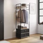 Ruhatároló fogas 2db fiókkal - Előszobaszekrény - Nyitott gardrób - 60x175cm Intenso Home