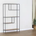 Nyitott könyvespolc, tároló állvány fém lábakkal - 5 szintes aranytölgy - 100x180cm Intenso
