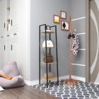 Nyitott döntött design könyvespolc, tároló állvány fém lábakkal - 4 szintes sonoma tölgy - 34x148cm Intenso Home