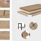 Nyitott döntött design könyvespolc, tároló állvány fém lábakkal - 4 szintes sonoma tölgy - 34x148cm Intenso Home