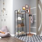 Nyitott döntött design könyvespolc, tároló állvány fém lábakkal - 4 szintes sonoma tölgy - 60x148cm Intenso Home